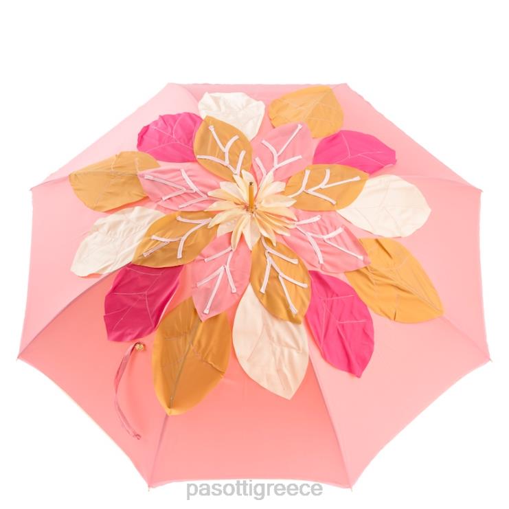 ομπρέλα | PASOTTI 163 sum-3 s7 - όμορφη ροζ ομπρέλα με φύλλα διπλό ύφασμα 2N6B8517 γυναίκες